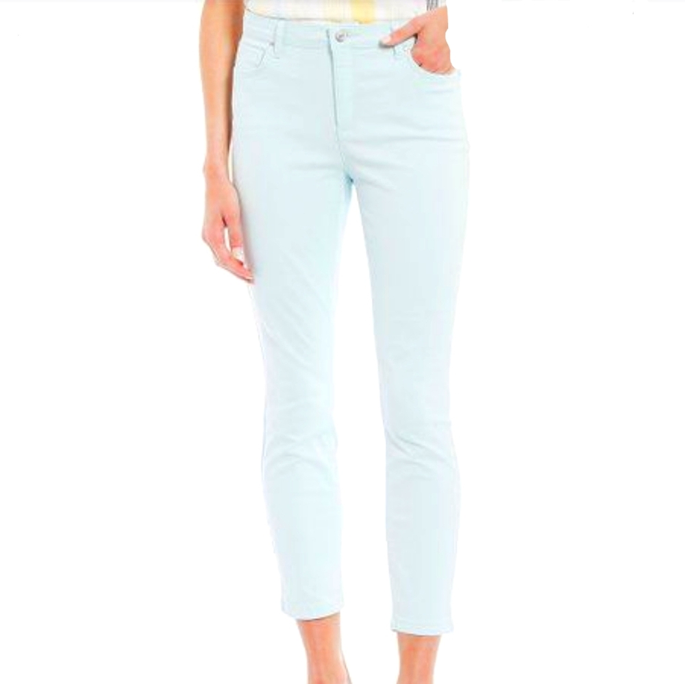 Jones NY Mint color 5-pocket Lexington Skinny Crop Jeans